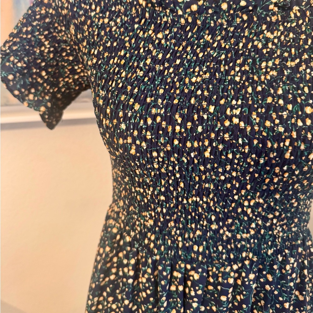 Mi Ami Navy Floral Off-Shoulder Maxi Dress Large - Picture 2 of 6